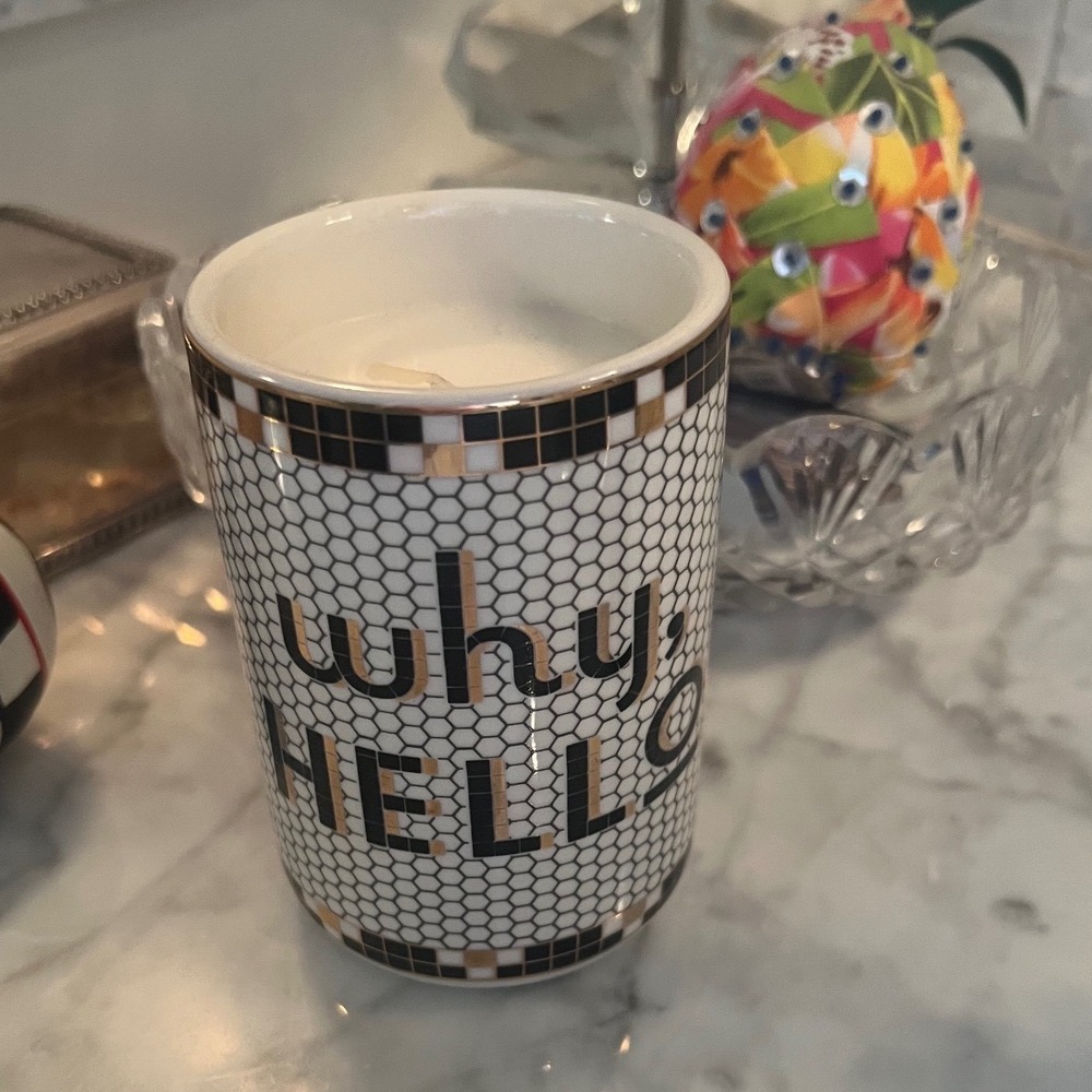 Anthropologie Mosaic Tile Candle Vanity Bathroom Cup NWT Great Gift